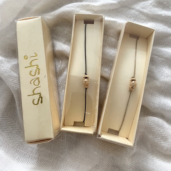 Shashi Gold Jewel Bracelets - black/beige - Picture 1 of 1